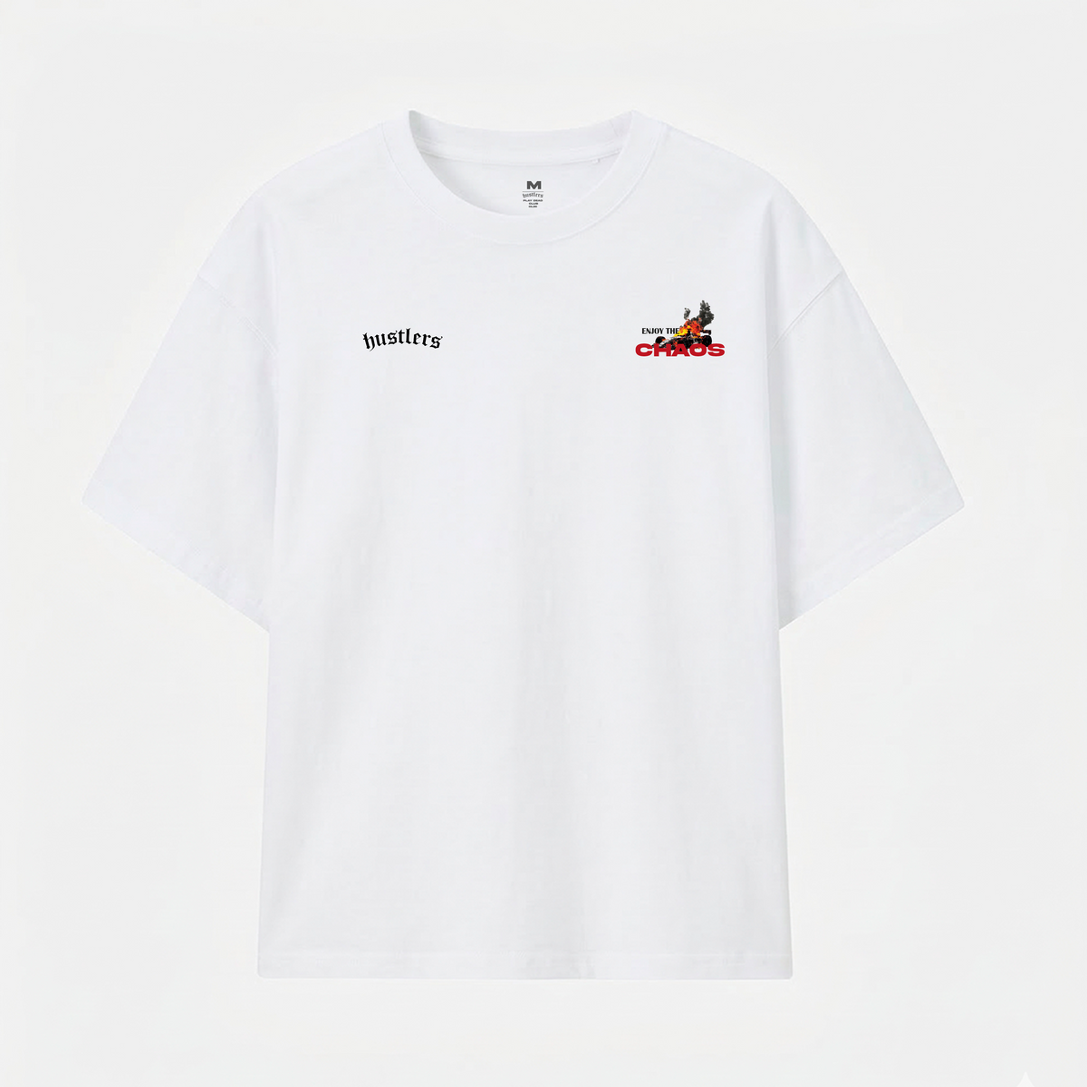 Hustlers Camiseta Oversize Enjoy Chaos – Blanco